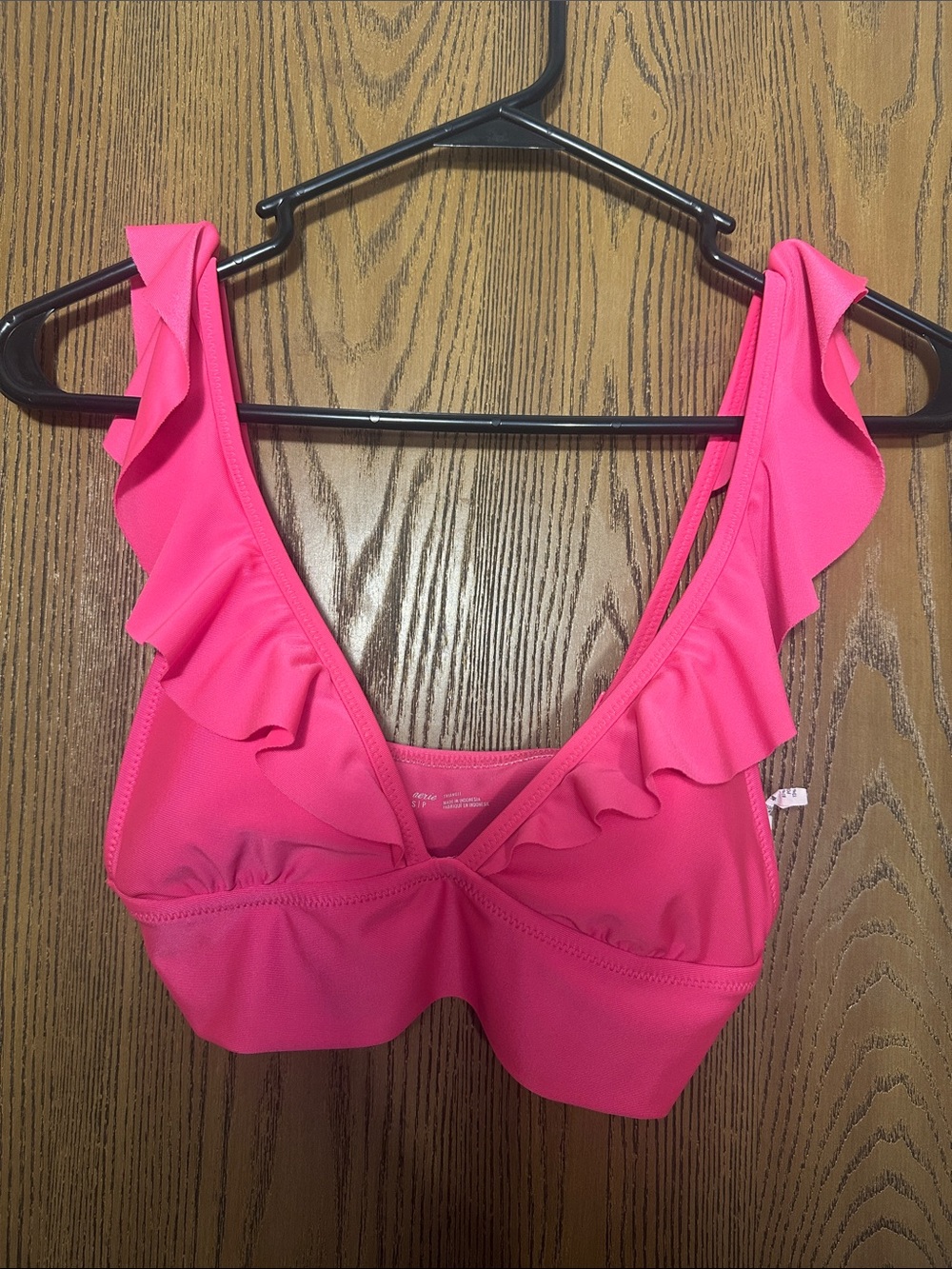 aerie Ruffle Bikini Top - Hot Pink